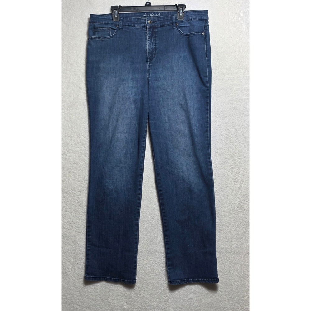 Gloria Vanderbilt Rail Straight Jeans Womens 16 Medium Wash Slimming Effect Blue